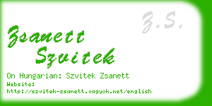 zsanett szvitek business card